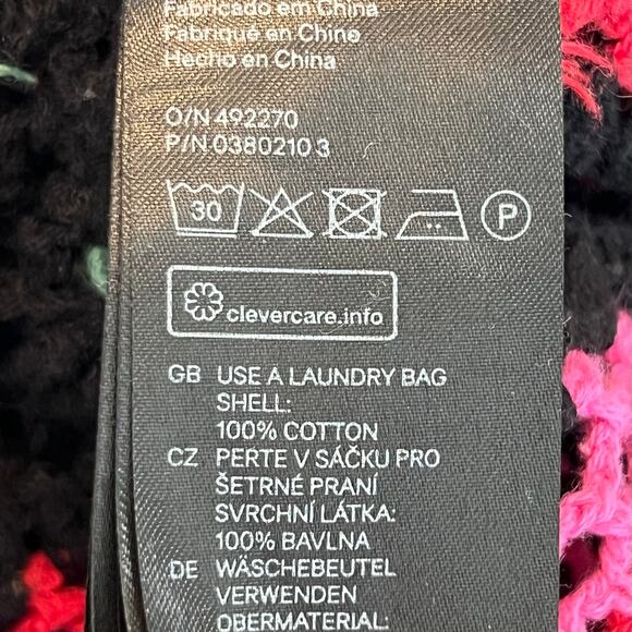 H&M crochet mini dress multicolor square boho festival coverup hippie swimwear - Picture 6 of 8